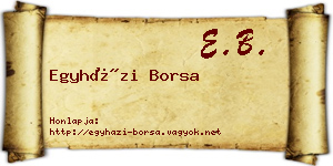 Egyházi Borsa névjegykártya